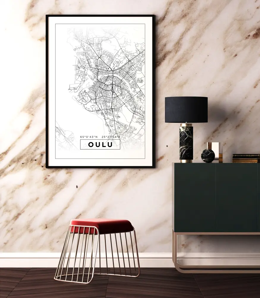 Mapa - Oulu - Cartel Blanco