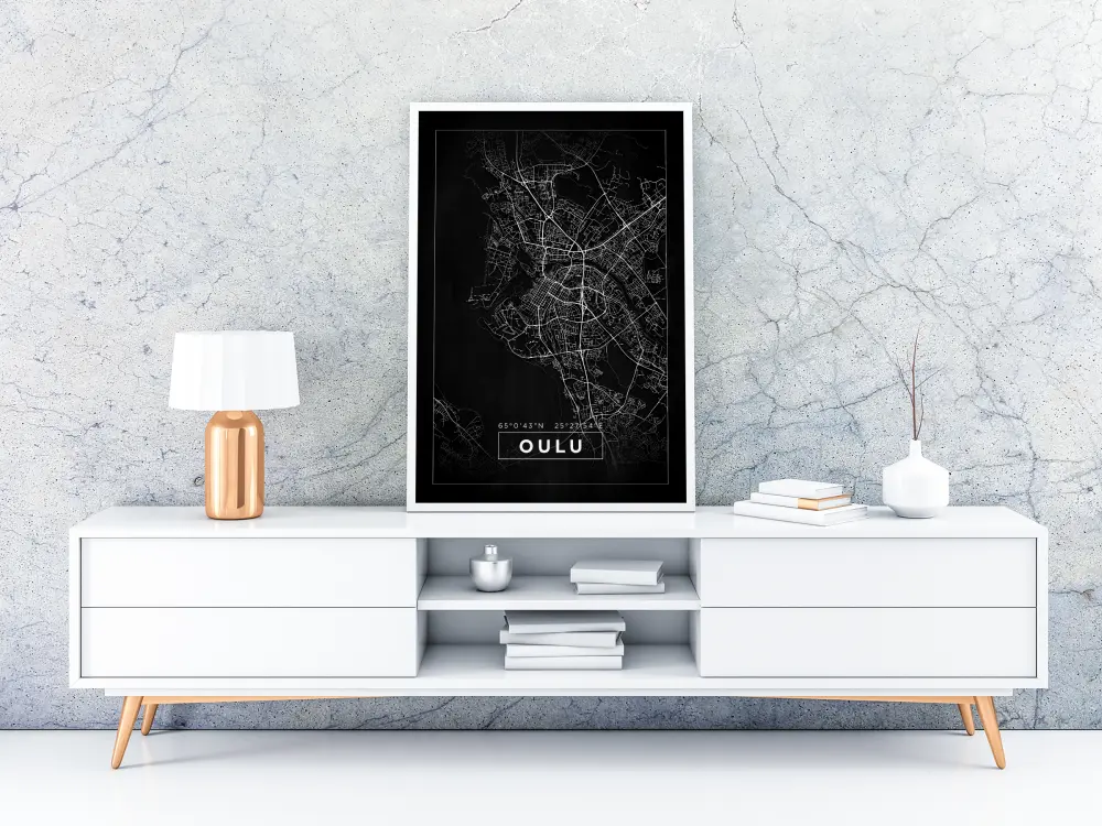 Mapa - Oulu - Cartel negro