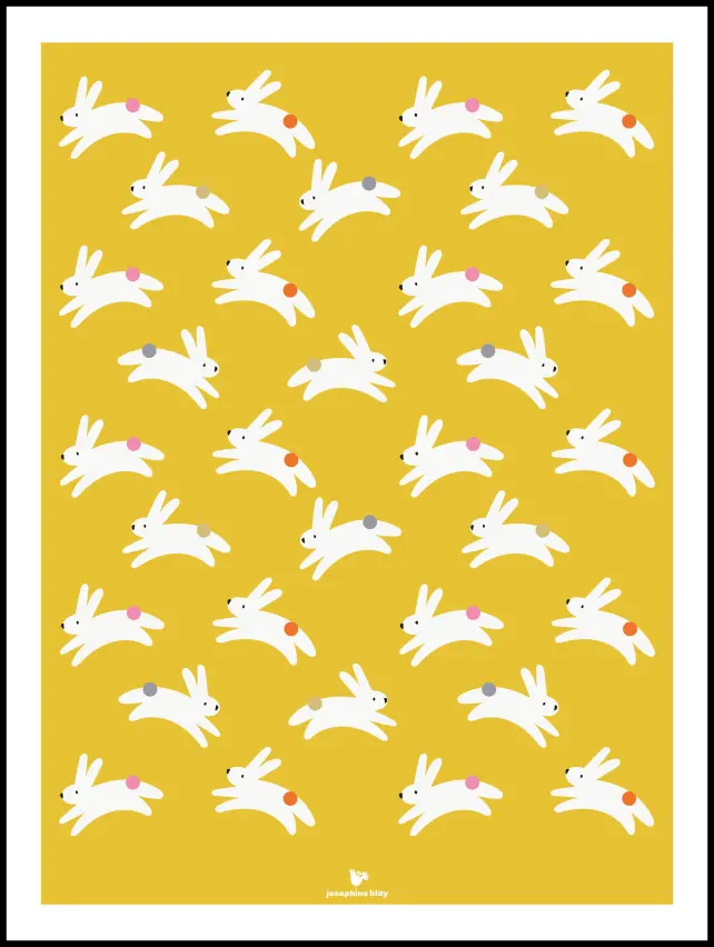 Rabbit - yellow Póster