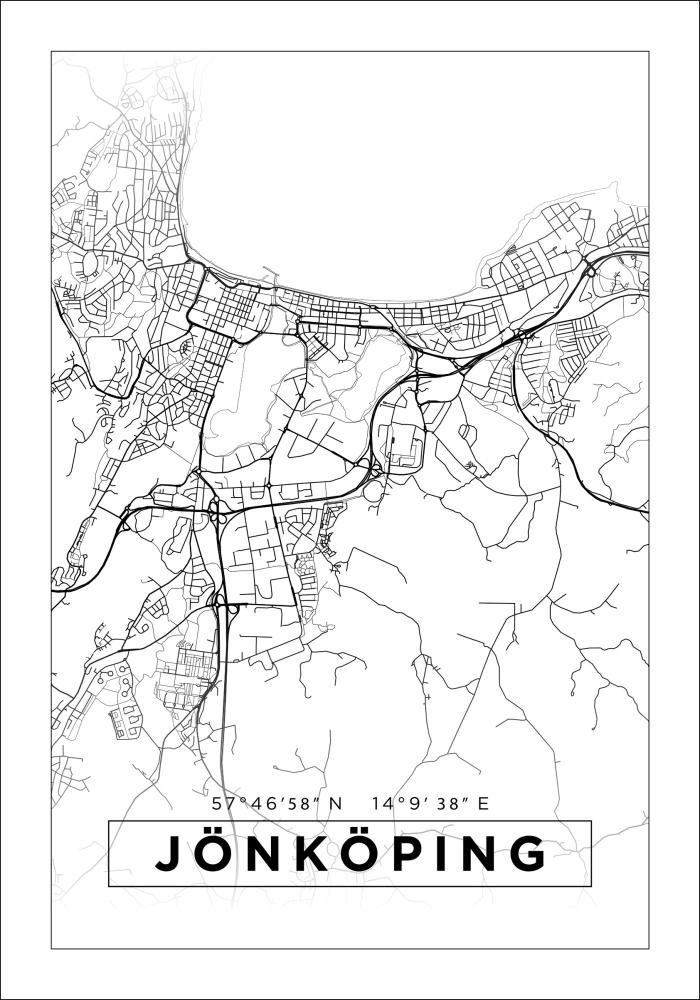 Mapa - Jönköping - Cartel Blanco