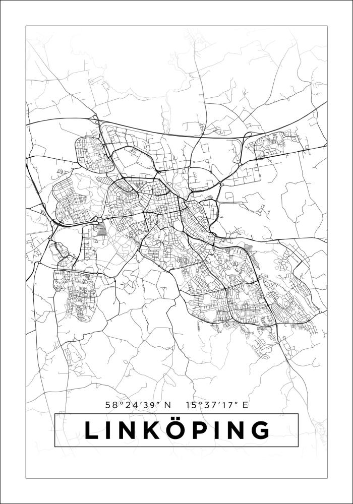 Mapa - Linköping - Cartel Blanco