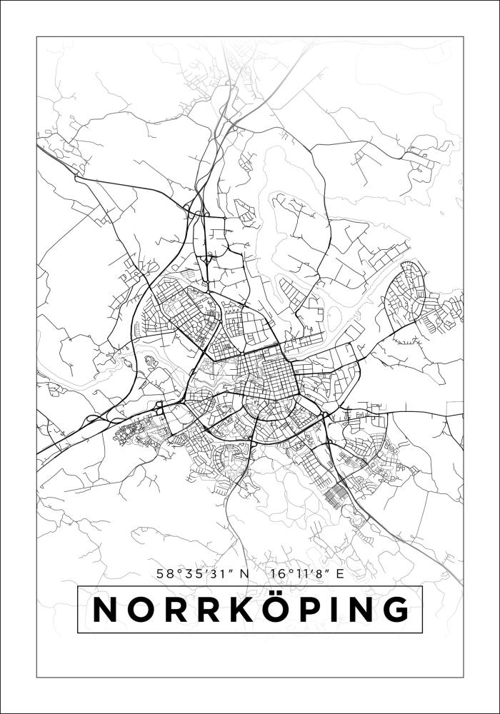 Mapa - Norrköping - Cartel Blanco