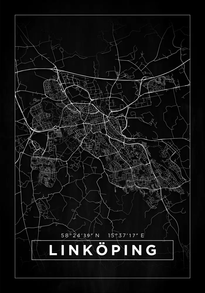 Mapa - Linköping - Cartel Negro