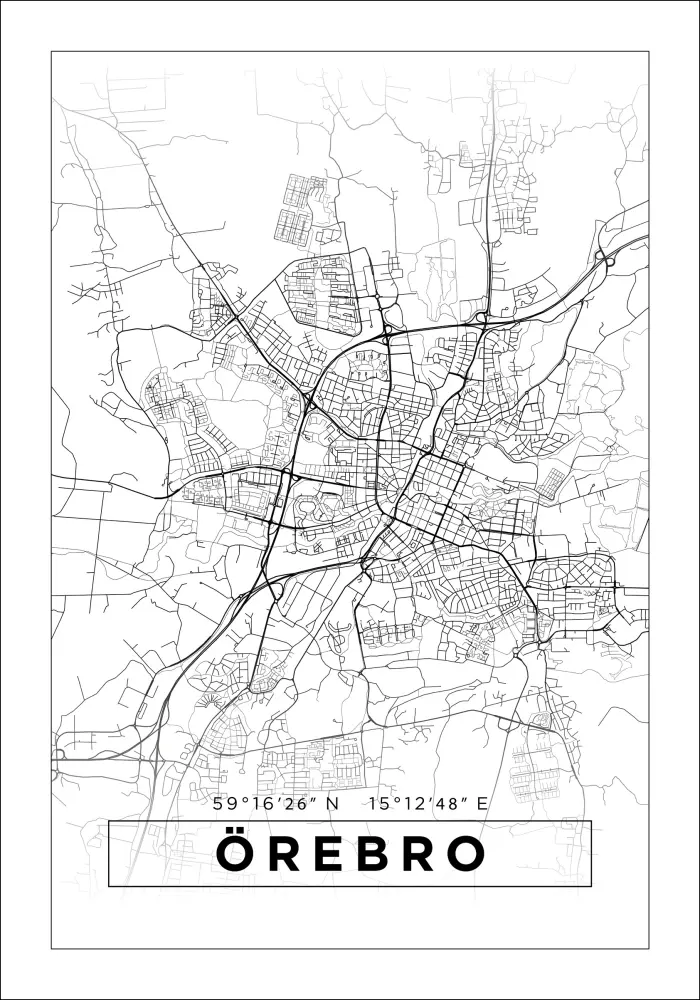 Mapa - Örebro - Cartel Blanco