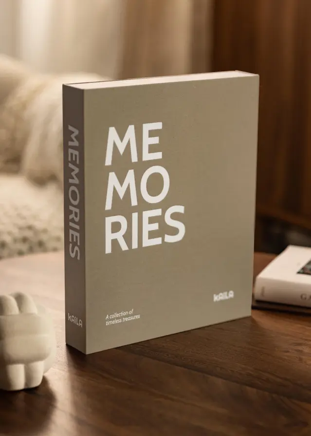 KAILA MEMORIES Grey/White - Coffee Table Photo Álbum (60 Hojas negras)