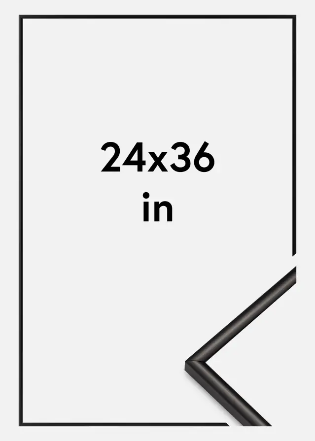 Marco Scandi Vidrio acrílico Negro mate 24x36 inches (60,94x91,44 cm)