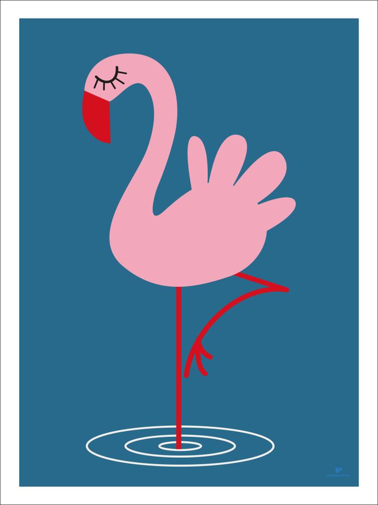 Flamingo - Blue Póster