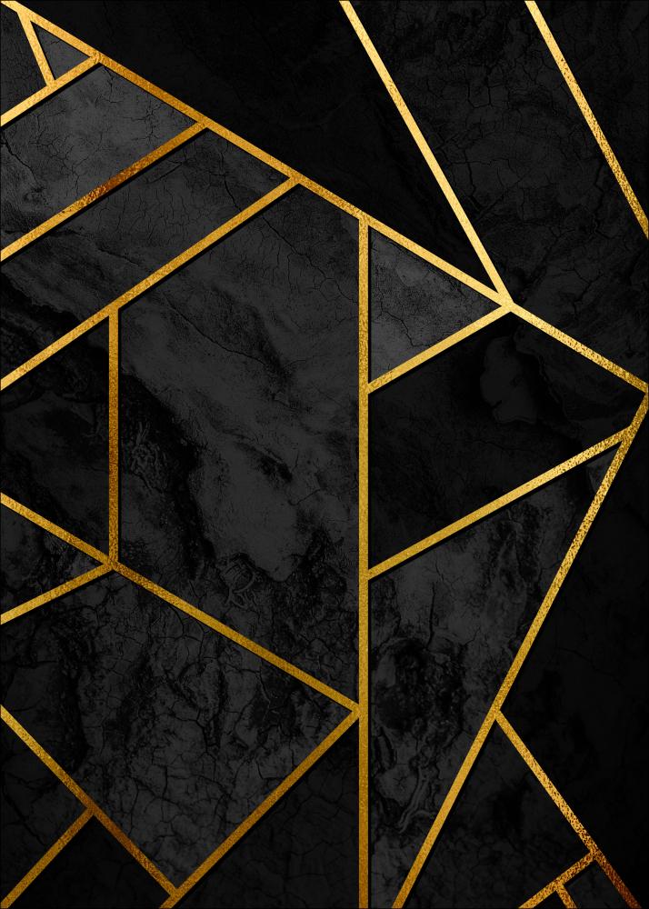 Gold y Black Marble Póster