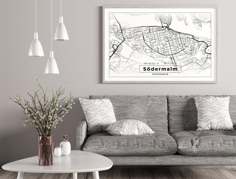 Mapa - Södermalm - Cartel Blanco