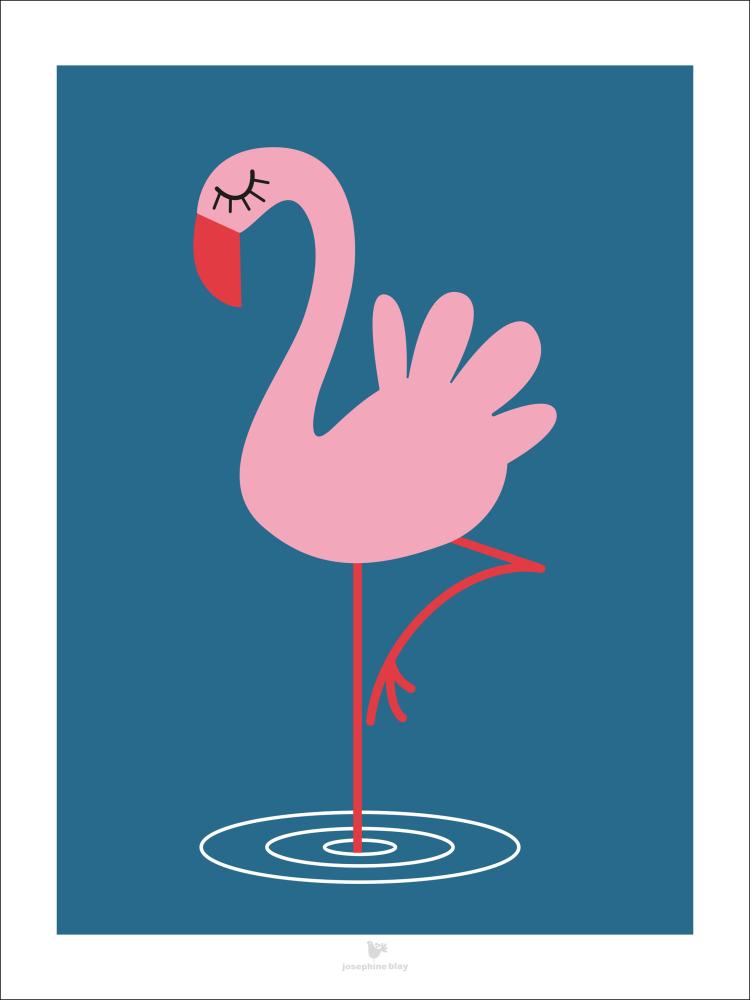 Flamingo - Blue Póster