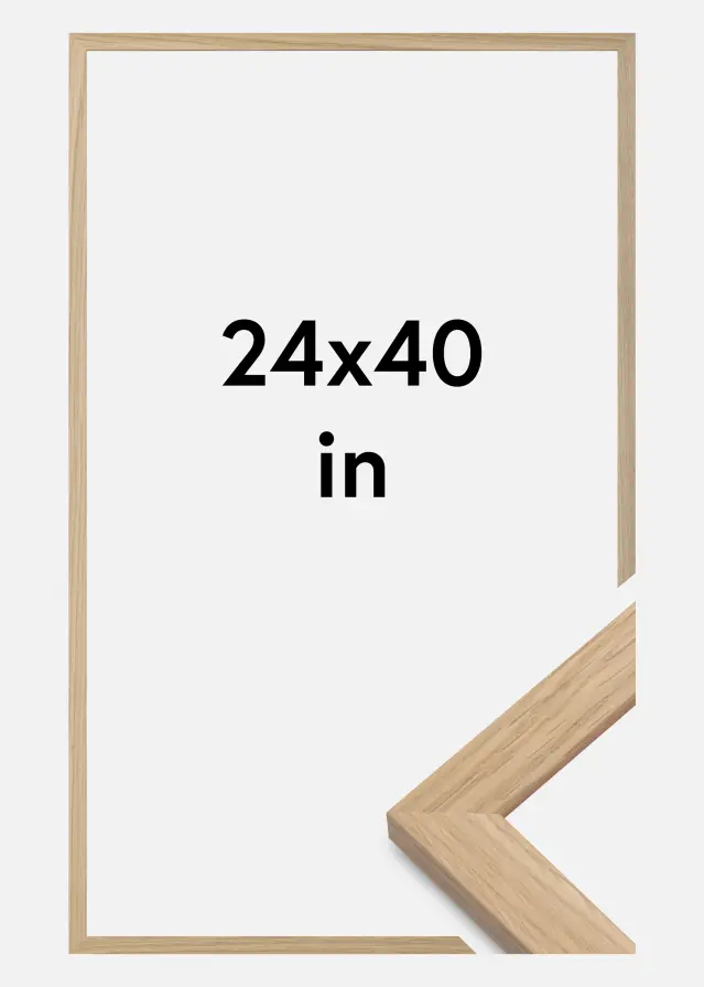 Marco Oak Wood Vidrio acrílico 24x40 inches (60,96x101,6 cm)